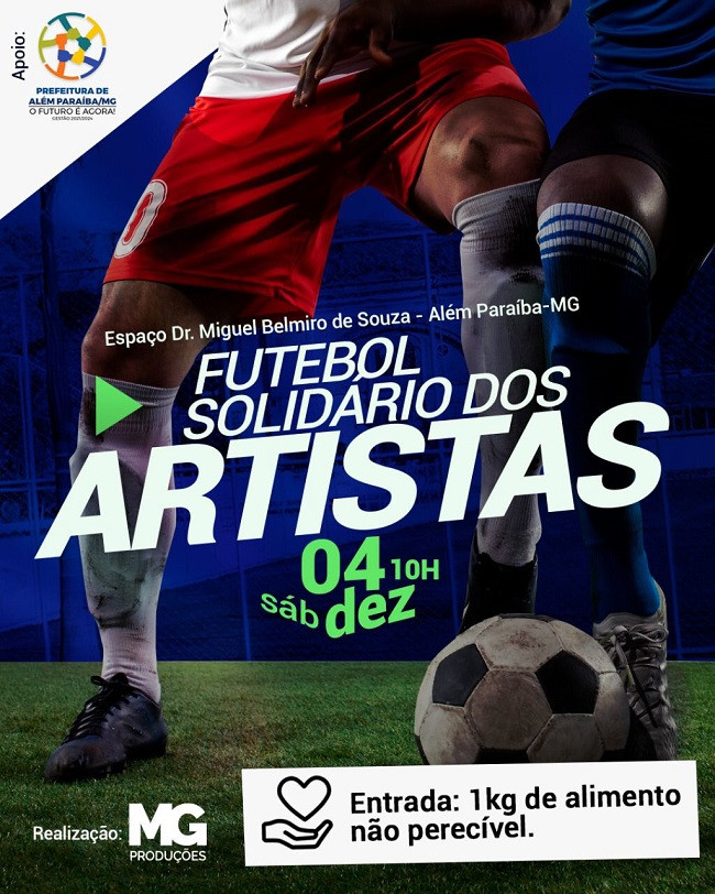 Prefeitura está apoiando futebol solidário dos Artistas que acontece em 4 de dezembro
