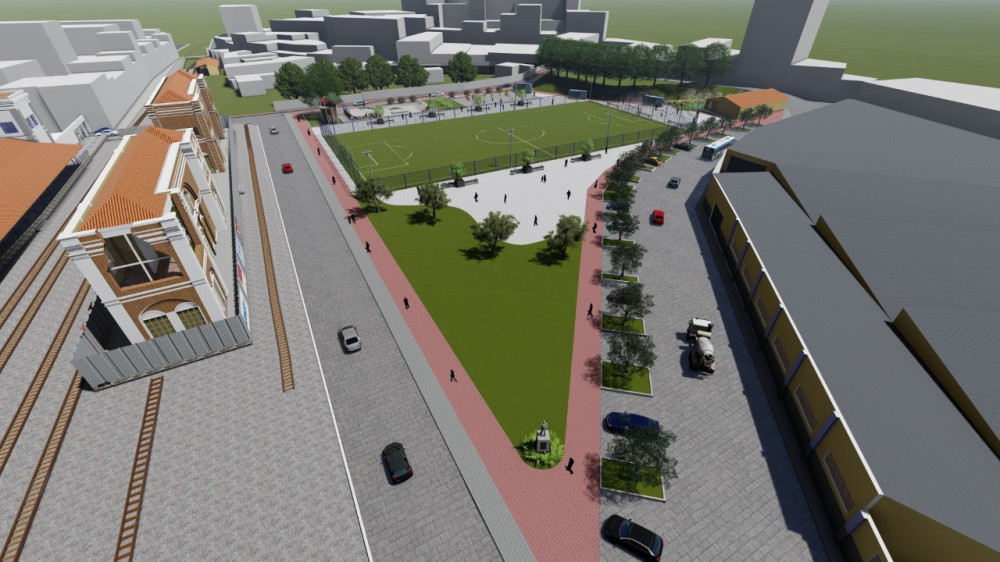 População passa a pé ou de carro e elogia as obras de urbanização do centro da cidade, antigo Vassourão