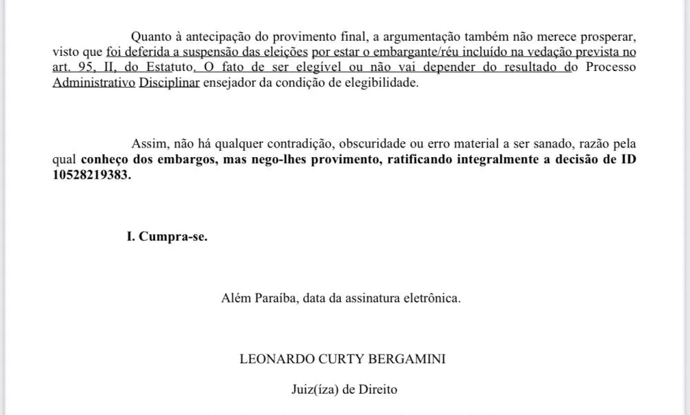 JUSTIÇA NEGA RECURSO E MANTEM SUSPENSA ELEIÇÕES NO INDEPENDENTE