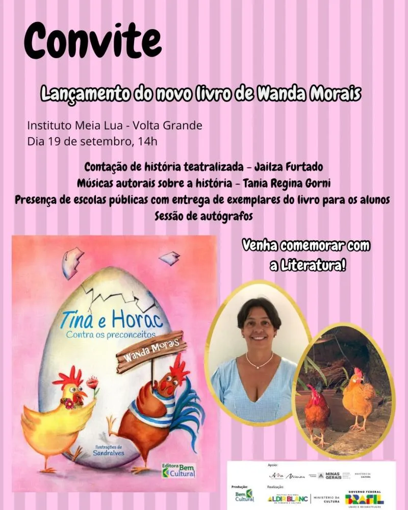 ESCRITORA WANDA MORAIS LANÇARÁ NOVO LIVRO DIA 18 DE SETEMBRO