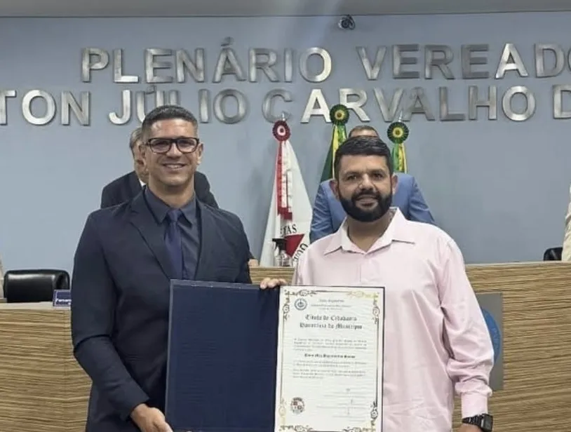 VEREADOR MATEUS PRESTA MERECIDA HOMENAGEM A DIONY BAGANHA DOS SANTOS