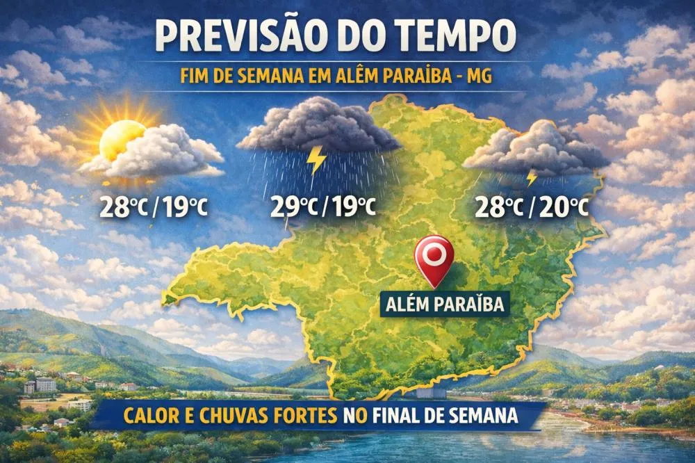 FINAL DE SEMANA EM ALÉM PARAÍBA DEVE TER CALOR, TEMPO INSTÁVEL E POSSIBILIDADE DE CHUVAS FORTES