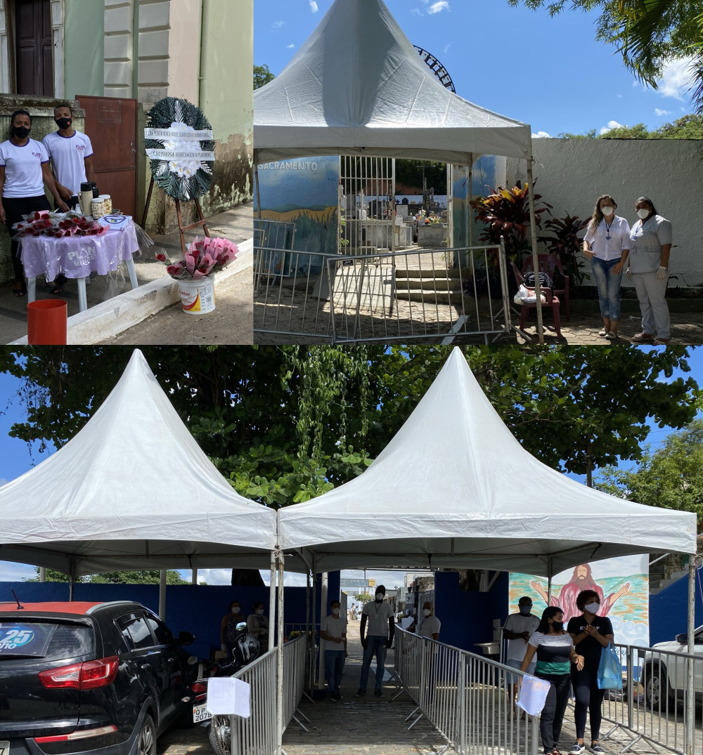 População comparece aos Cemitérios. Prefeitura montou esquema especial na entrada em razão da pandemia